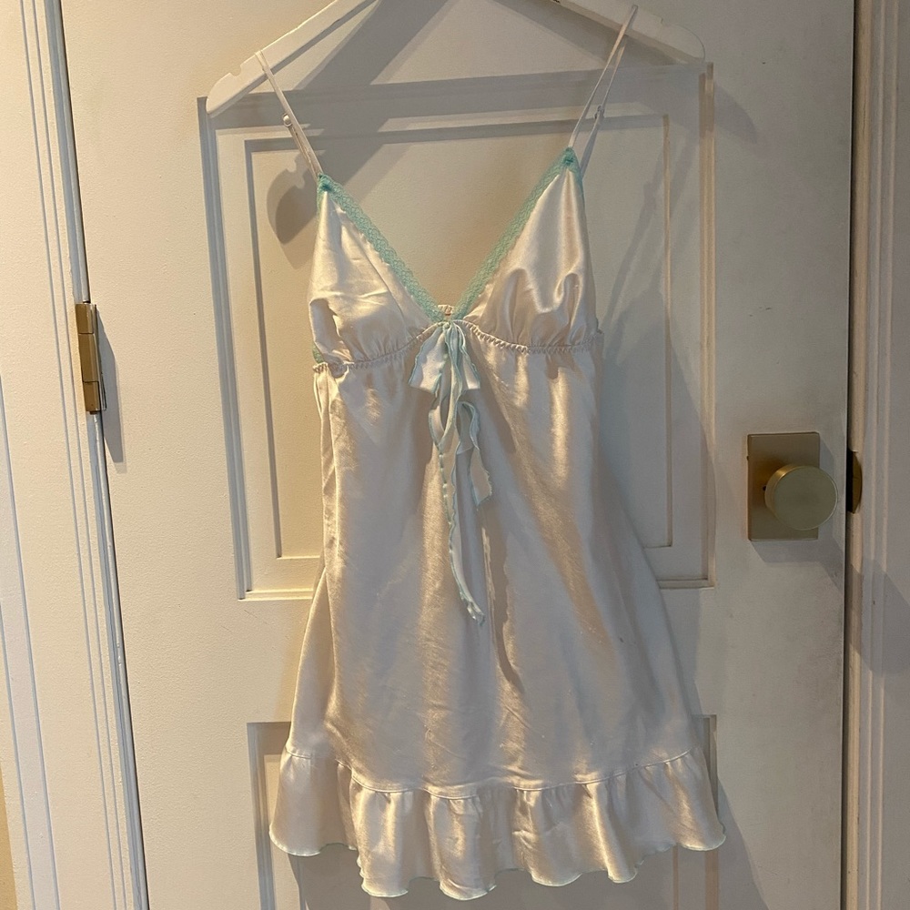 Victoria’s Secret Satin lacy slip dress with bow